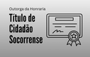 Legislativo convida população para sessão solene de outorga de Título de Cidadão Socorrense, nesta quinta-feira (13), às 19h30.